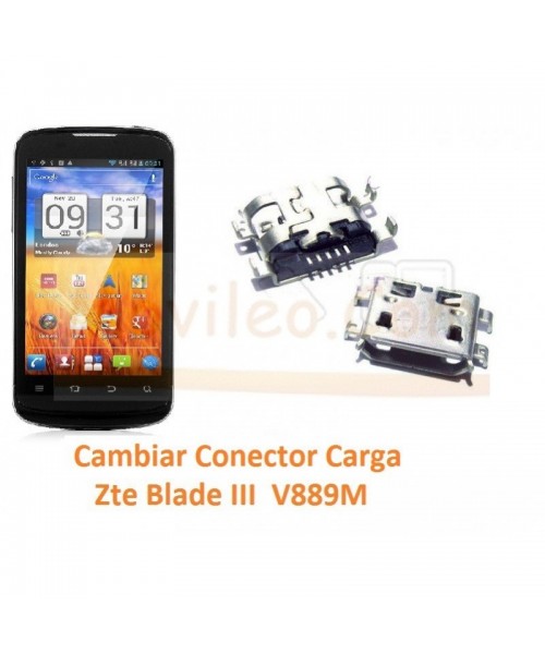 Cambiar Conector Carga Zte Blade III V889M - Imagen 1