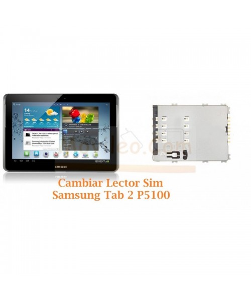 Cambiar Lector Tarjeta Sim Samsung Tab 2 P5100 P5110 - Imagen 1