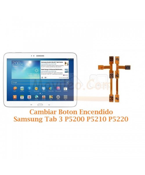 Cambiar Boton Encendido Samsung Tab 3 P5200 P5210 P5220 - Imagen 1