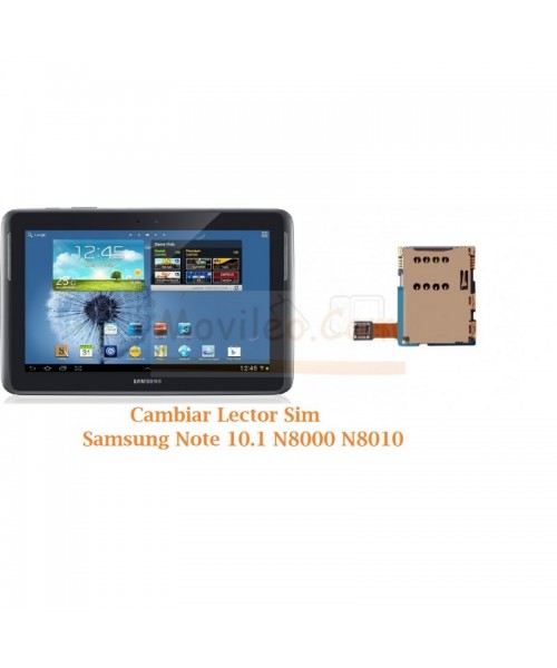 Cambiar Lector Tarjeta Sim Samsung Note 10.1 N8000 N8010 - Imagen 1