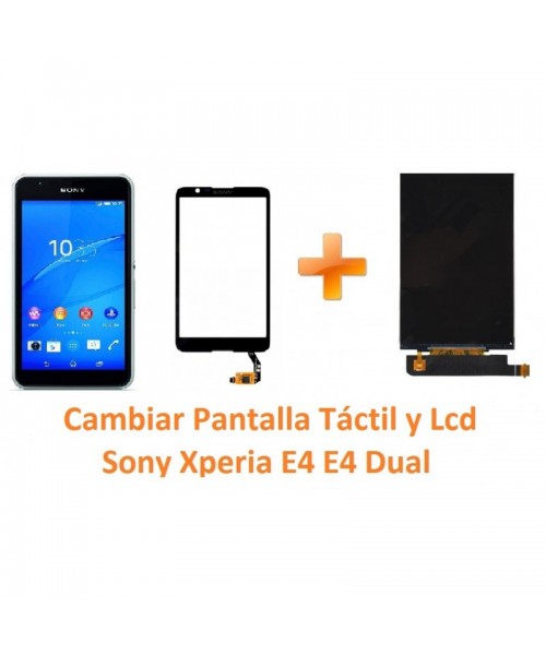 Cambiar pantalla táctil y lcd Sony Xperia E4 - Imagen 1