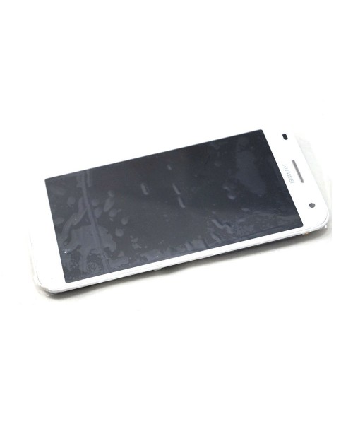 Pantalla completa tactil y lcd display con marco para Huawei G7 blanca