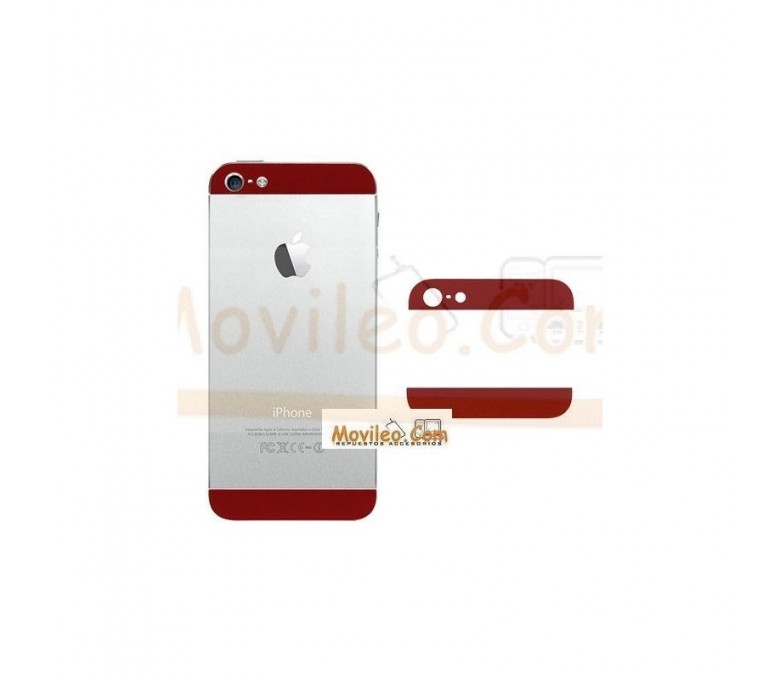 Carcasa embellecedor superior e inferior rojo para iPhone 5 - Imagen 1