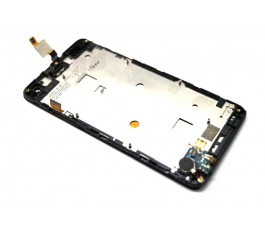 Pantalla completa táctil lcd y marco para Wiko Rainbow S5500 negro y amarillo