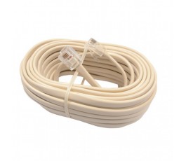 Cable telefonico RJ11 macho/macho 4 hilos 5m blanco