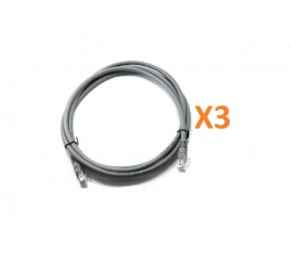 Pack 3 cables de red RJ45 Cat. 6 gris 2m