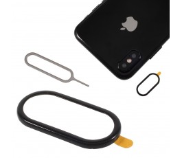 Embellecedor protector de cámara trasera para iPhone X 10 negro