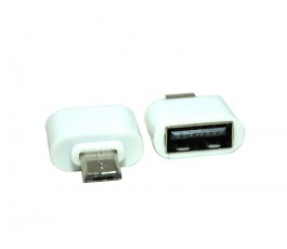 USB Conector Adaptador OTG USB a Micro Usb blanco