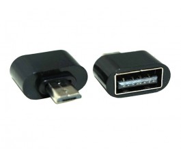 USB Conector Adaptador OTG USB a Micro Usb negro