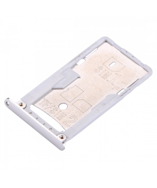 Porta tarjeta sim y microSD para Xiaomi Redmi 3 3S 3X plata
