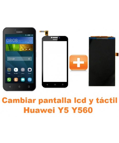 Cambiar pantalla completa lcd y táctil Huawei Y5 Y560