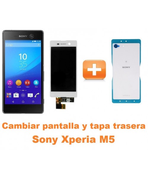 Cambiar pantalla completa y tapa trasera Sony Xperia M5