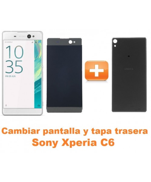 Cambiar pantalla completa y tapa trasera Sony Xperia C6