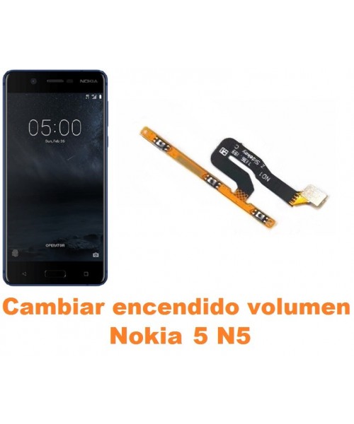 Cambiar encendido y volumen Nokia 5 N5