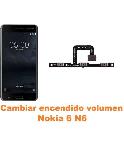 Cambiar encendido y volumen Nokia 6 N6