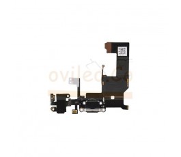 Flex conector de carga microfono y jack para iPhone 5S Negro - Imagen 1