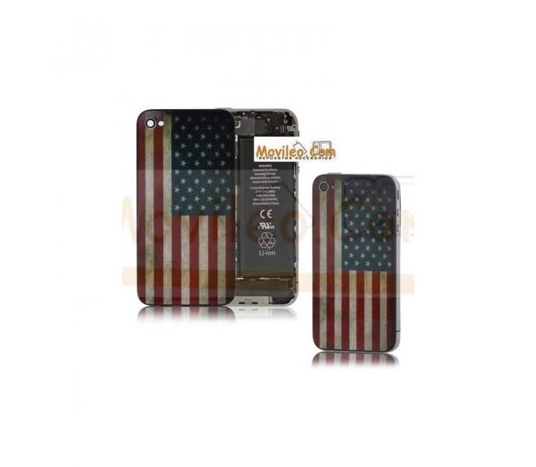 Carcasa trasera, tapa de batería bandera America para iPhone 4 - Imagen 1