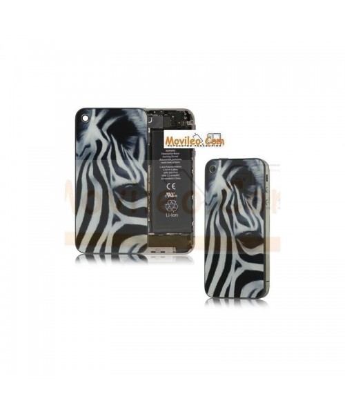 Carcasa trasera, tapa de batería zebra para iPhone 4 - Imagen 1