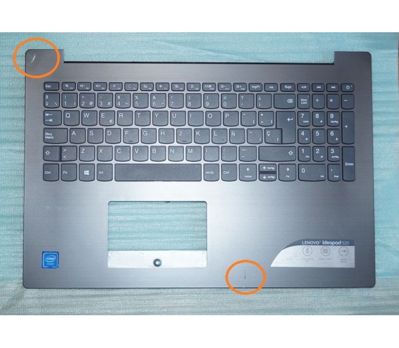 Teclado y Carcasa para Lenovo Ideapad 320 Gris Con Tara Original Repuesto  de Portátil