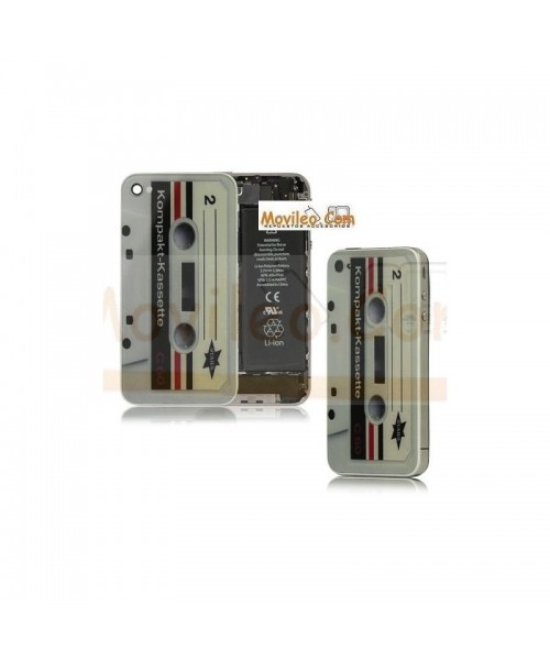 Carcasa trasera, tapa de batería cinta de cassette para iPhone 4 - Imagen 1