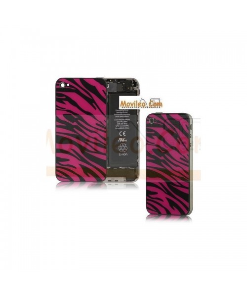 Carcasa trasera tapa de batería zebra negro con rojo para iPhone 4s - Imagen 1