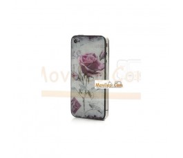 Carcasa trasera, tapa de batería con rosa para iPhone 4s - Imagen 2