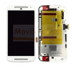 Pantalla Completa táctil lcd y marco para Motorola Moto G2 Blanco - Imagen 1