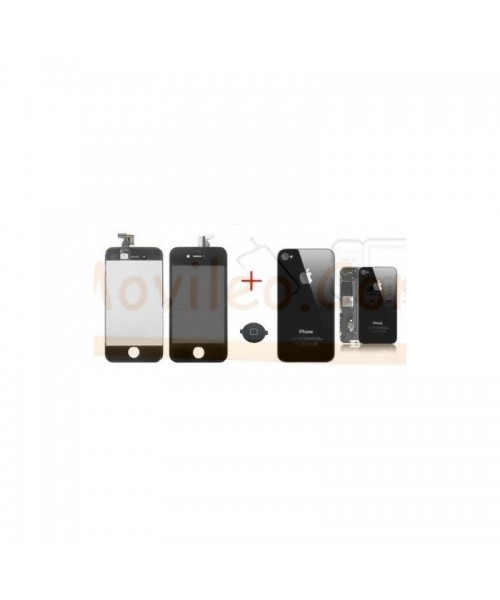 Kit Completo Negro iPhone 4S  Pantalla + Tapa + Boton Home - Imagen 1