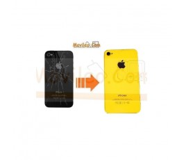 CAMBIAR TAPA TRASERA IPHONE 4G/S AMARILLO - Imagen 1