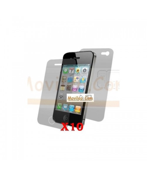 Pack 10 Protectores de Pantalla Transparente Doble iPhone 4g 4s - Imagen 1