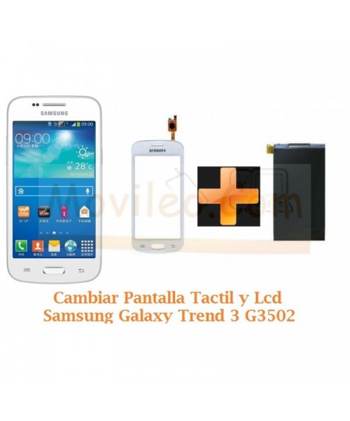 Cambiar Pantalla Lcd + Tactil Samsung Galaxy Trend 3 G3502 - Imagen 1