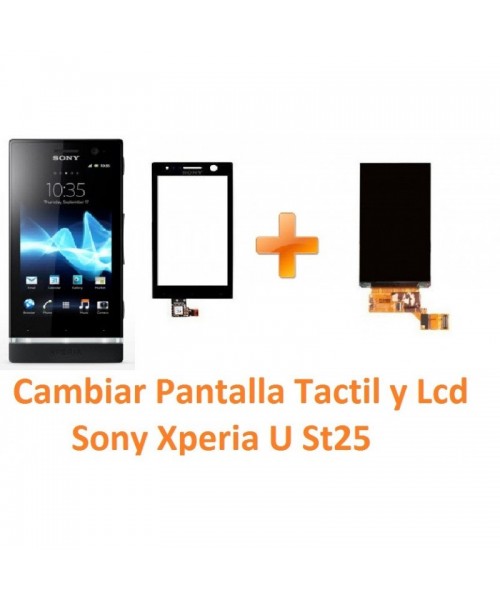 Cambiar Pantalla Táctil Digitalizador y Lcd Display Sony Xperia U St25 - Imagen 1