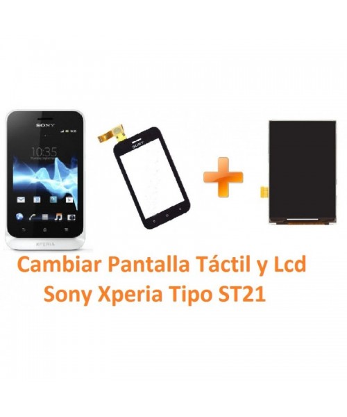 Cambiar Pantalla Lcd y Táctil Sony Xperia Tipo ST21 - Imagen 1