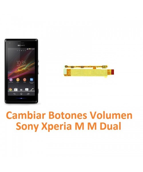 Cambiar  Botones Volumen Sony Xperia M M Dual C1904 C1905 C2004 C2005 - Imagen 1