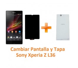 Cambiar Pantalla Completa y Tapa Trasera Sony Xperia Z L36H C6602 C6603 - Imagen 1