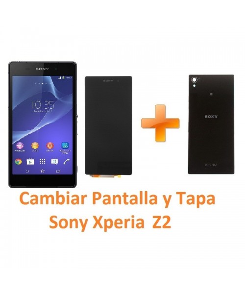 Cambiar Pantalla Completa y Tapa Trasera Sony Xperia Z2 L50W D6502 D6503 D6543 - Imagen 1