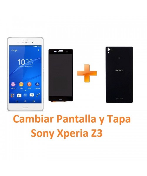 Cambiar Pantalla Completa y Tapa Trasera Sony Xperia Z3 L55T D6603 D6643 D6653 - Imagen 1