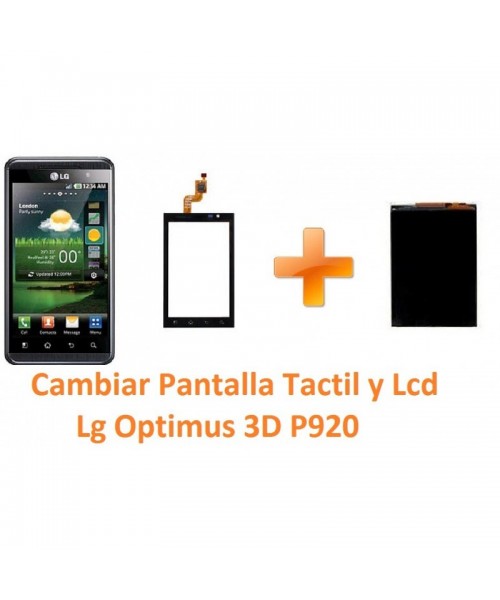 Cambiar Pantalla Táctil y Lcd Lg Optimus 3D P920 - Imagen 1
