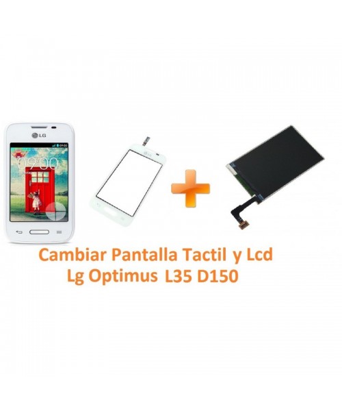 Cambiar Pantalla Táctil y Lcd Lg Optimus L35 D150 - Imagen 1