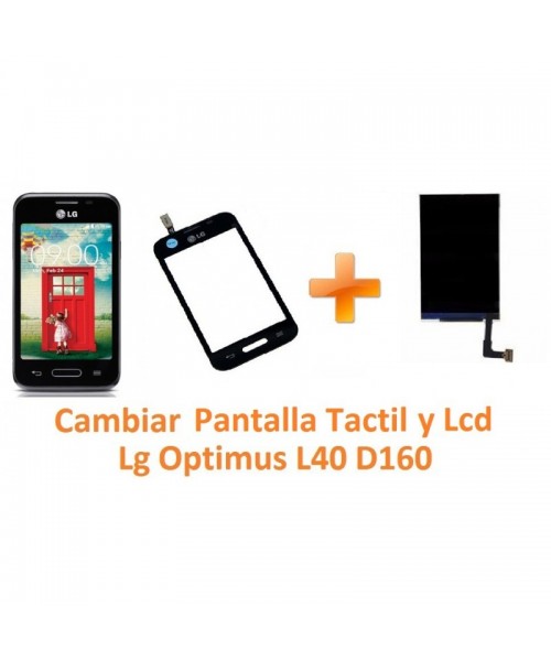 Cambiar Pantalla Táctil y Lcd Lg Optimus L40 D160 - Imagen 1