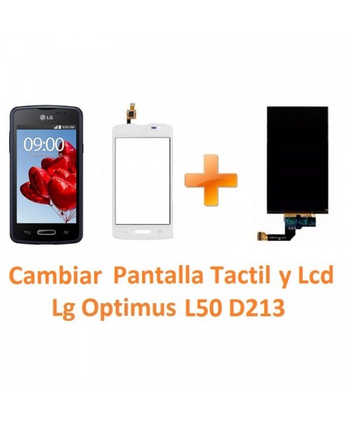 Cambiar Pantalla Táctil y Lcd Lg Optimus L50 D213 - Imagen 1