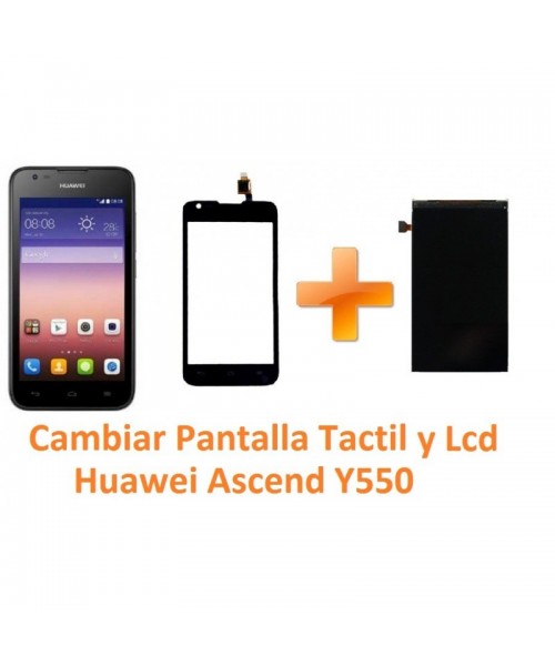 Cambiar Pantalla Tactil Cristal y Lcd Huawei Ascend Y550 - Imagen 1