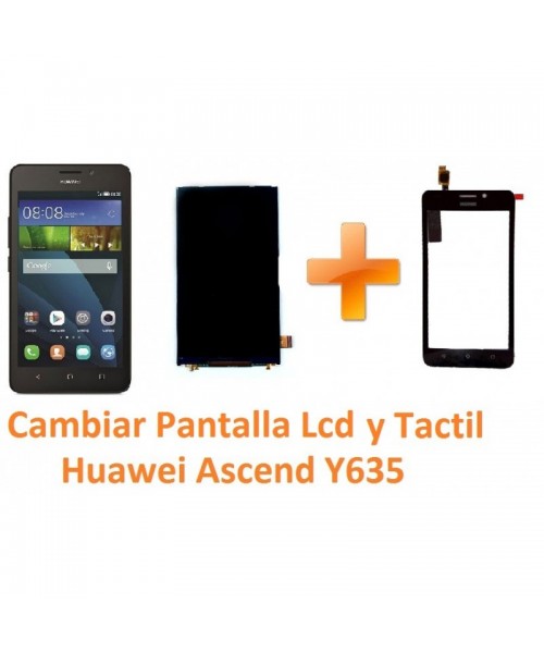 Cambiar Pantalla Táctil Cristal y Lcd Huawei Ascend Y635 - Imagen 1