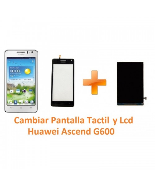 Cambiar Pantalla Táctil Cristal y Lcd Huawei Ascend G600 - Imagen 1