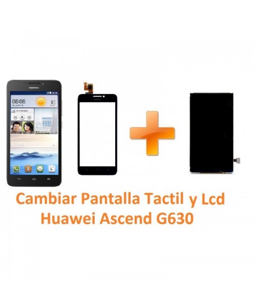 Cambiar Pantalla Táctil Cristal y Lcd Huawei Ascend G630 - Imagen 1